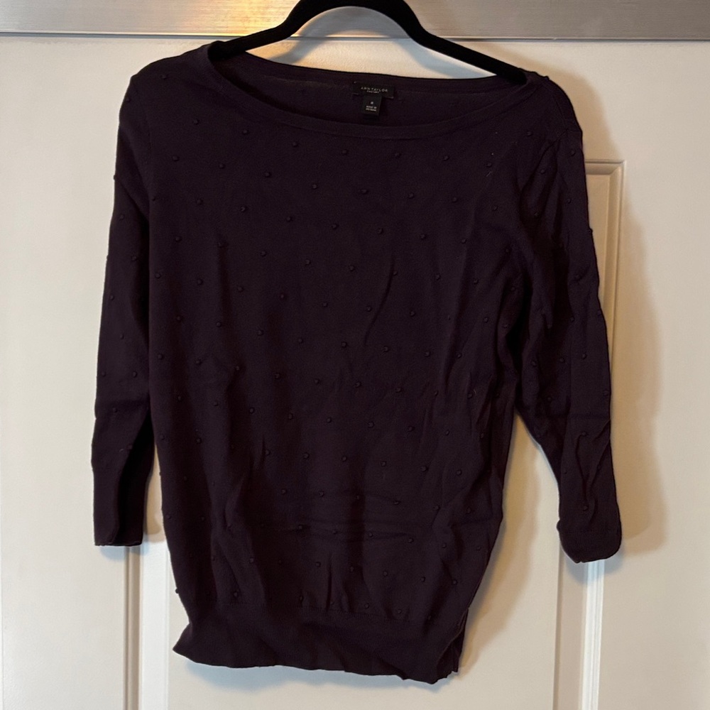 Ann Taylor Factory dark purple sweater   with Textured Dots